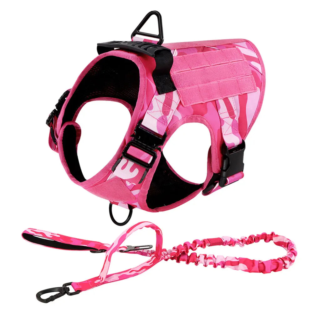 PETRAVELCN Military Camouflage Dog Harness For Large Dogs