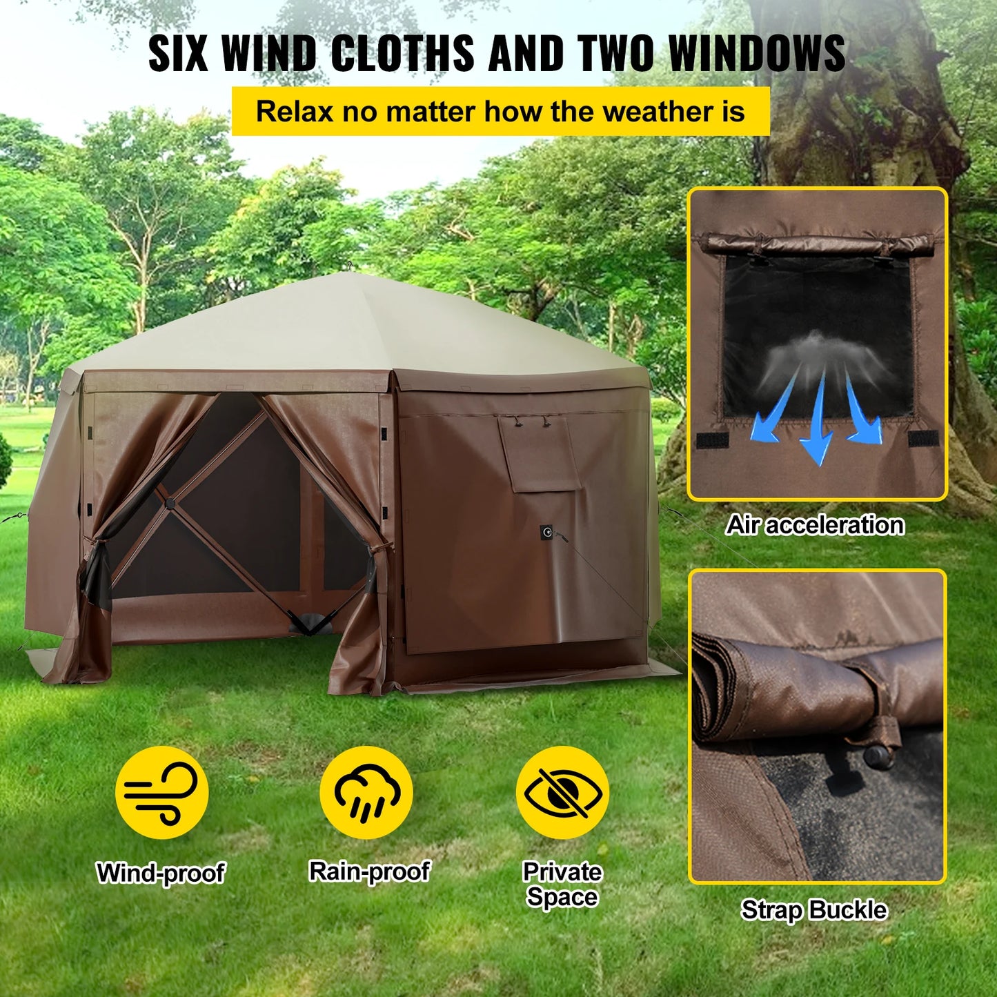 SucceBuy Pop Up Camping Gazebo Shelter For Outdoor Use