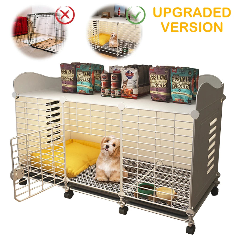 NONE Dog Kennel With Wheels And Tray Indoor Enclosure