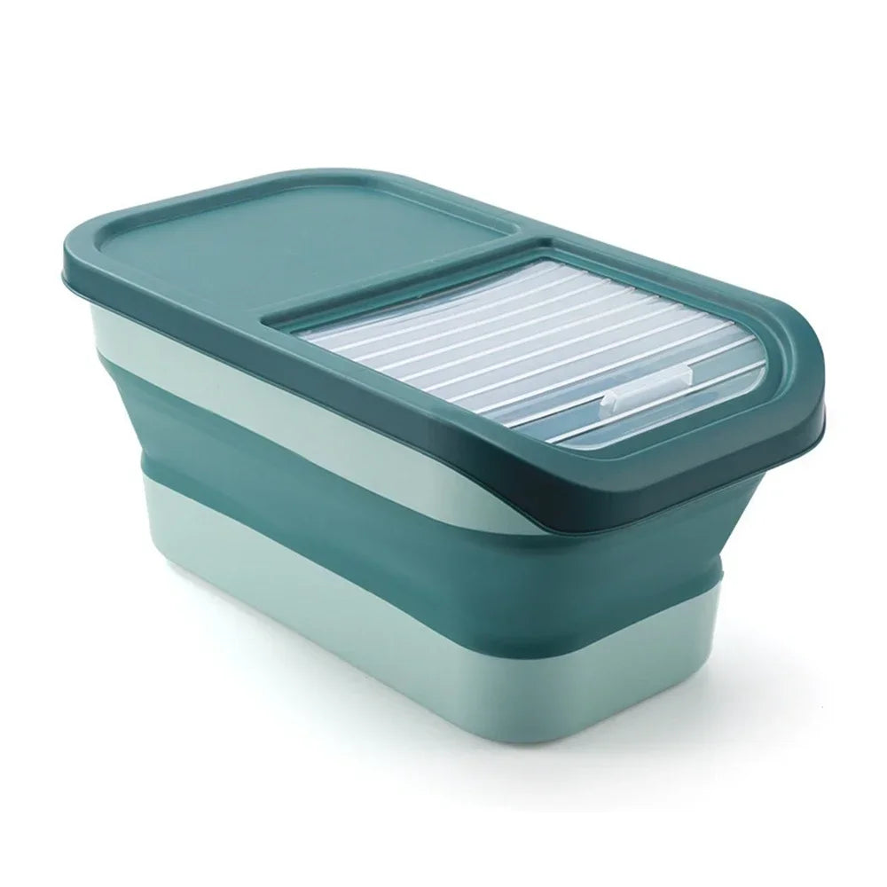 Collapsible Airtight Pet Food Storage Container With Sealed Lid