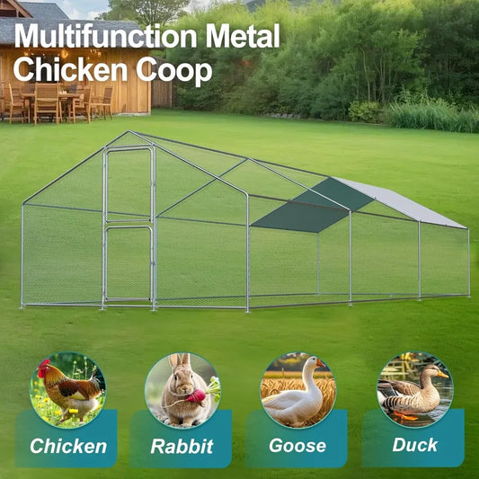 Chicken Coop for 30 Chickens with Waterproof Cover