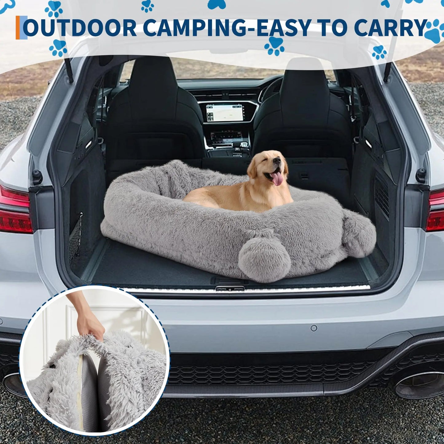 HiMISSCN Dog Bed For Adults And Pets With Removable Washable Cover And Blanket