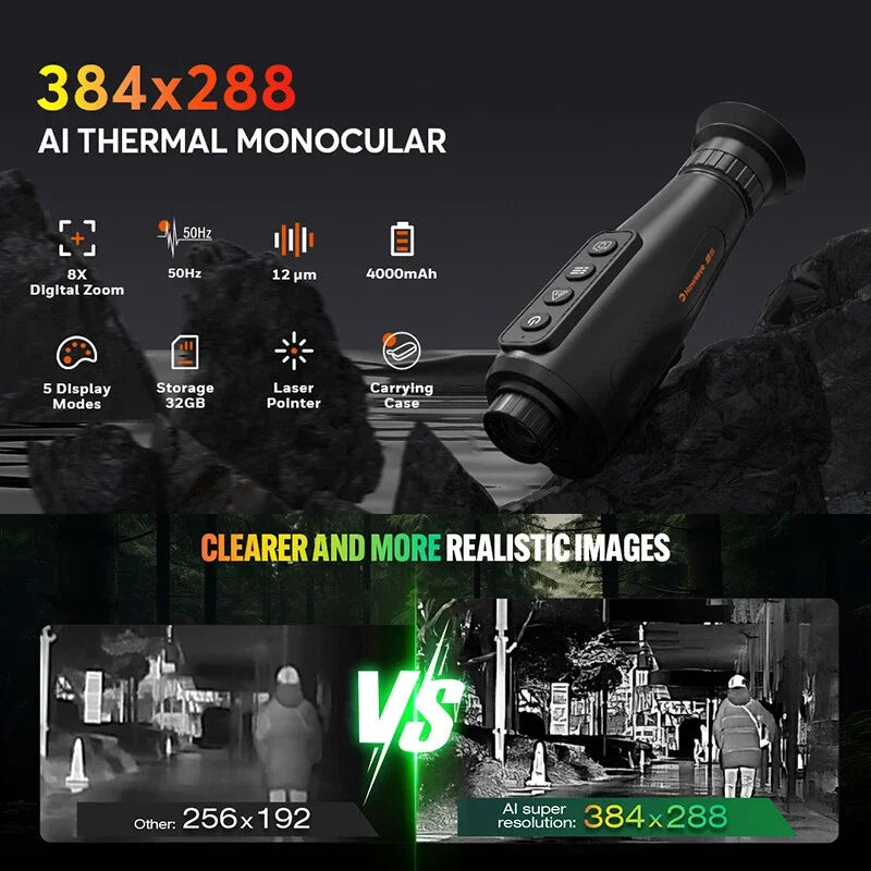 GTGUARD Ai15 Night Vision Goggles Outdoor Surveillance Monocular Thermal Imaging Telescope HD Sensor Resolution America In Stock