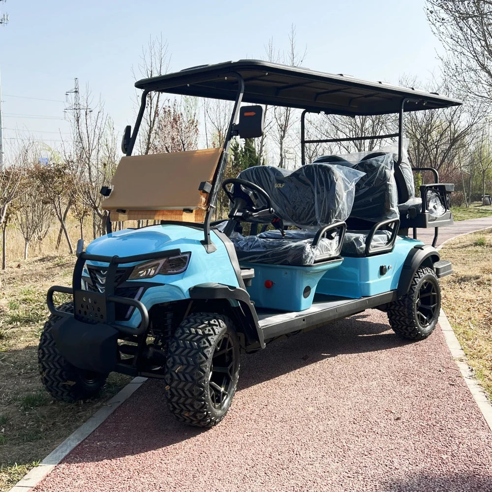 Customizable Colors 60V 4 Seater 5kw Motor Independent Suspension Disc Power Brake 12 Inch Tire Electric Hunting Golf Cart