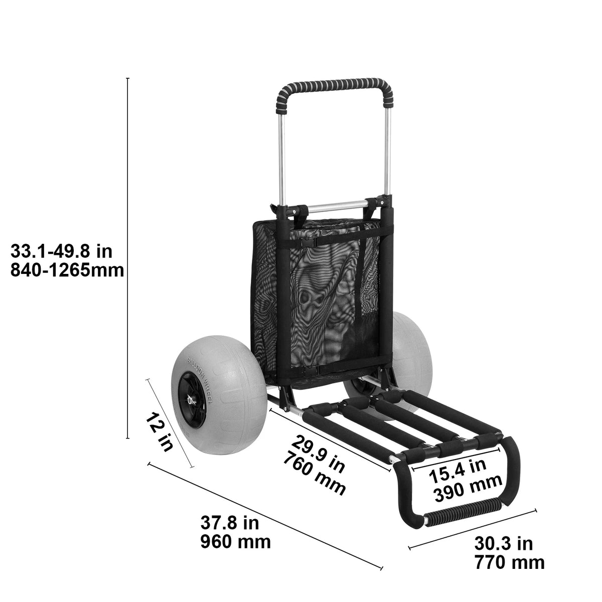 SucceBuy Beach Dolly With Big Wheels and Cargo Deck