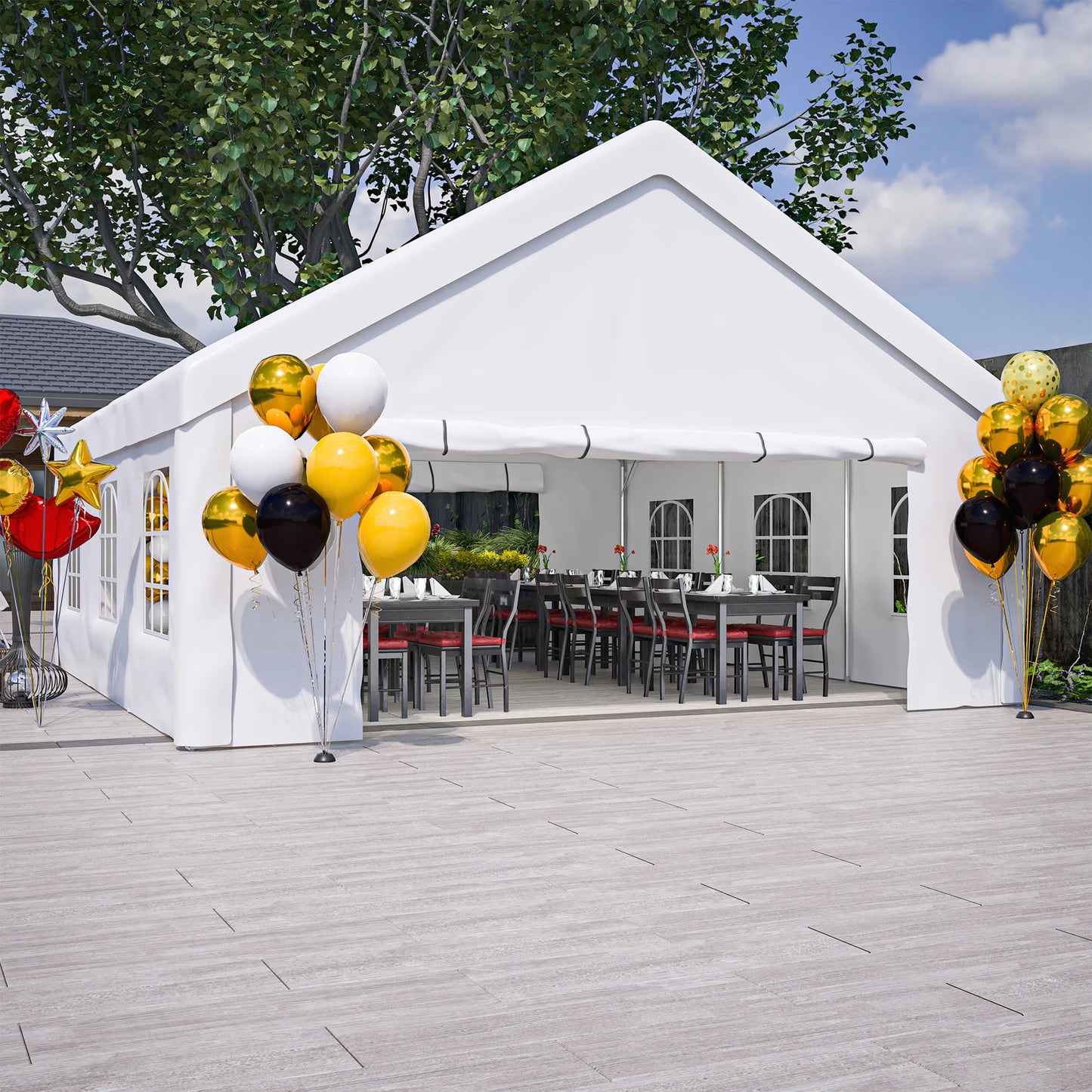 Outdoor Party Tent Canopy With Removable Sidewalls Storage Bags