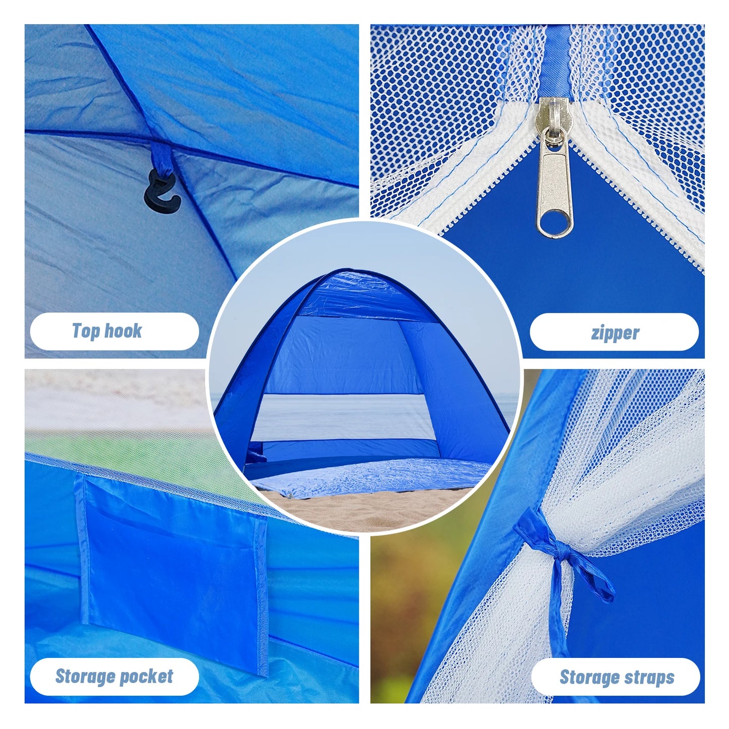 Pakicetus Pop Up Beach Tent For Two With Carrying Bag