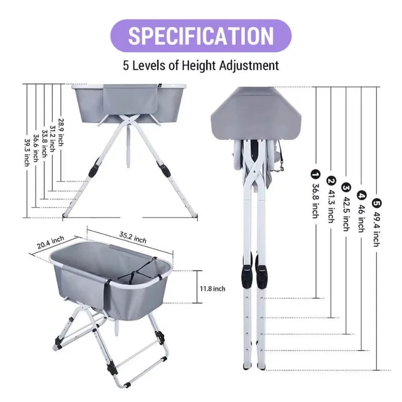 Foldable Elevated Dog Bath Station For Grooming Pets