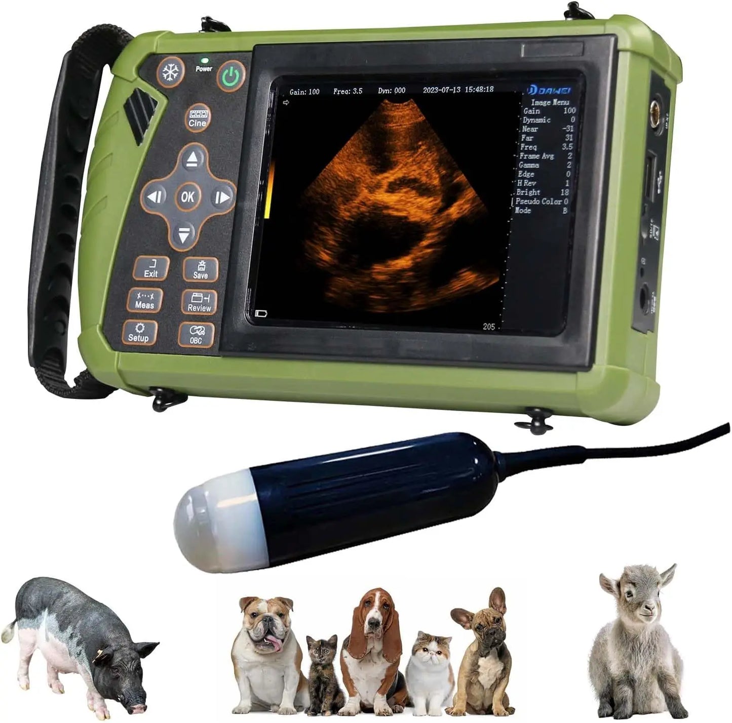 DAWEI Portable Veterinary Ultrasound Scanner For Pregnancy Testing