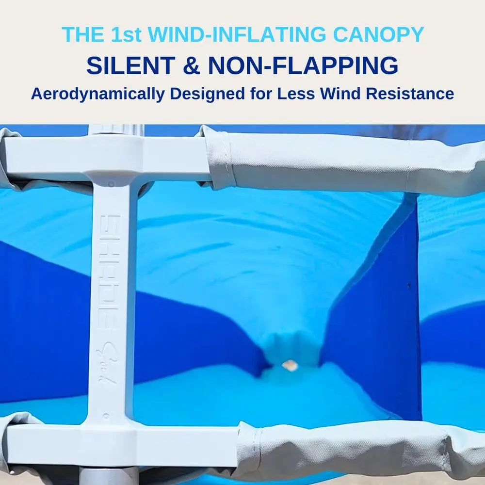 The Ultimate WindInflating Beach Shade Silent, NonFlapping Design, 8x10ft AutoDirecting Canopy LightWeight and Portable Easy 2