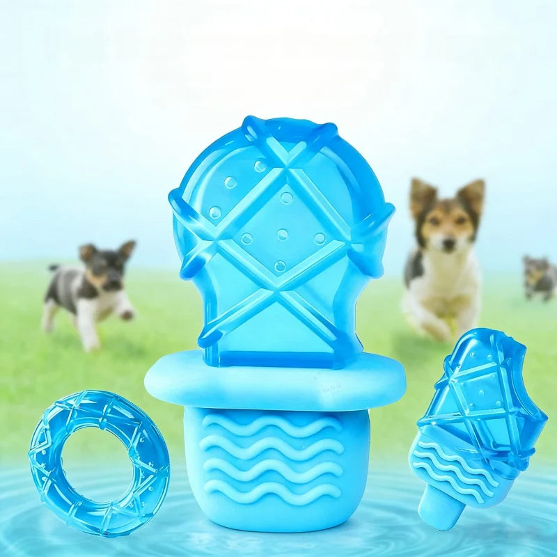 Durable Chew-Resistant Dog Ice Cube Toy, Water-Filled, Frozen, Summer Cooling, Interactive Artifact, Suitable for Large, Medium,