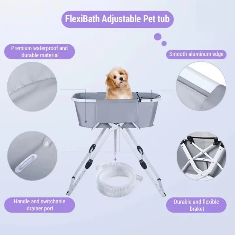 Foldable Elevated Dog Bath Station For Grooming Pets