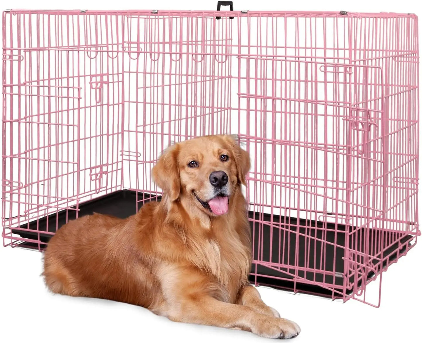 BestPet Foldable Dog Crate With Double Doors