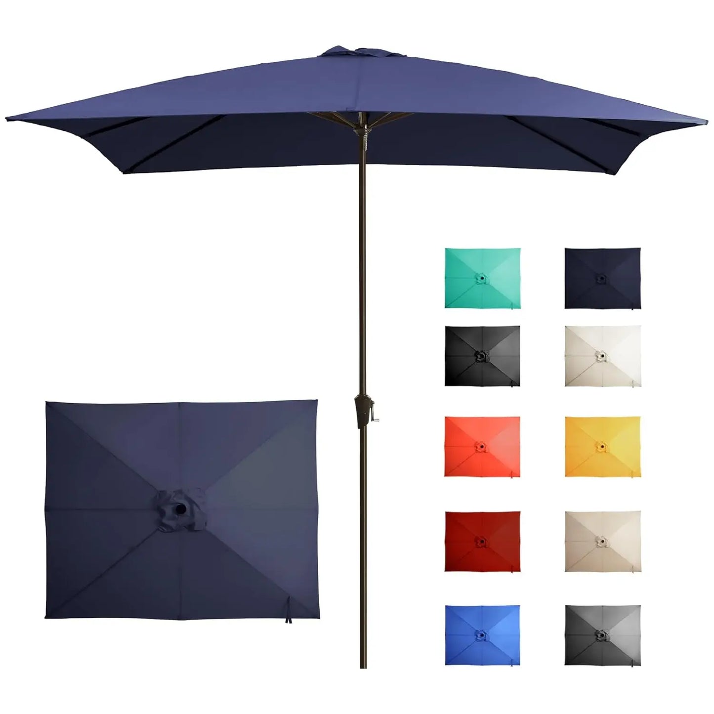 8x10FT Large Rectangular Patio Umbrella Outdoor Table Umbrella w/Crank Rectangle Market Umbrella UV Protection for, Customized