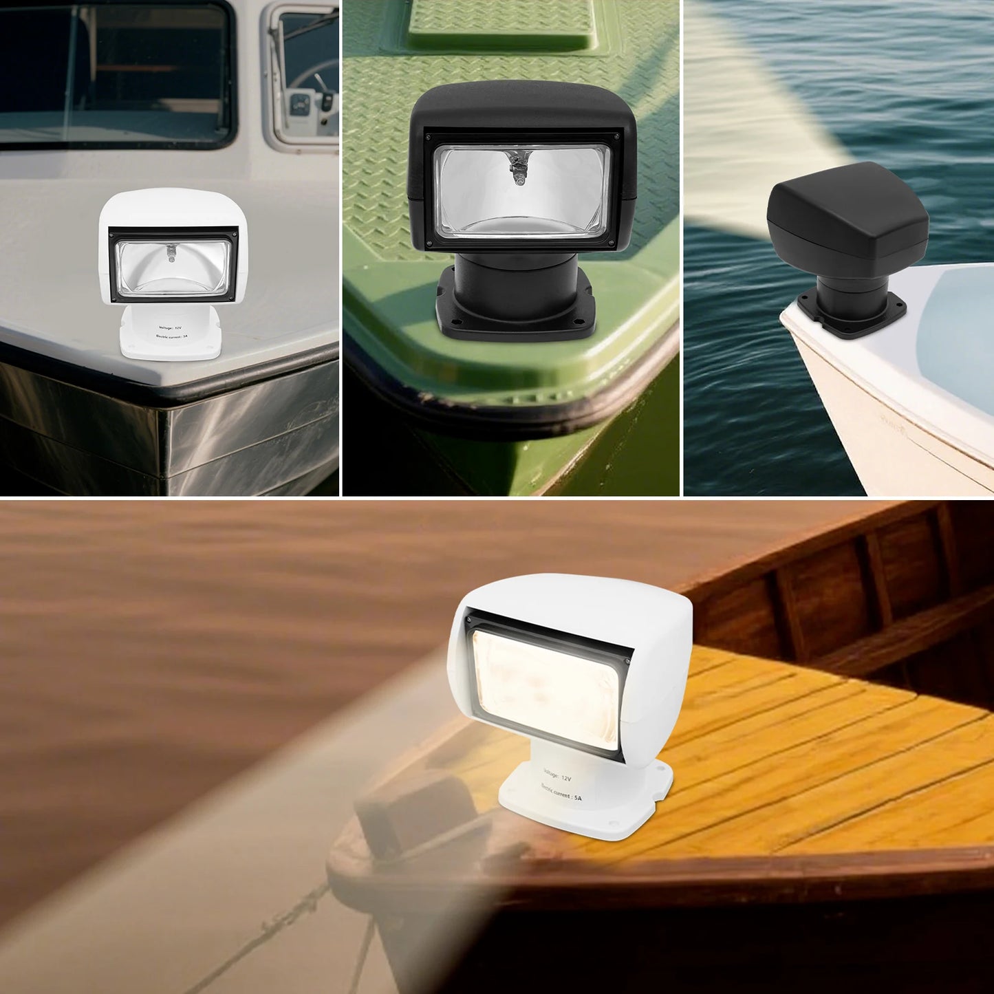 Boat Spotlight With Remote Control Yacht Searchlight 12V 100W 3000lm