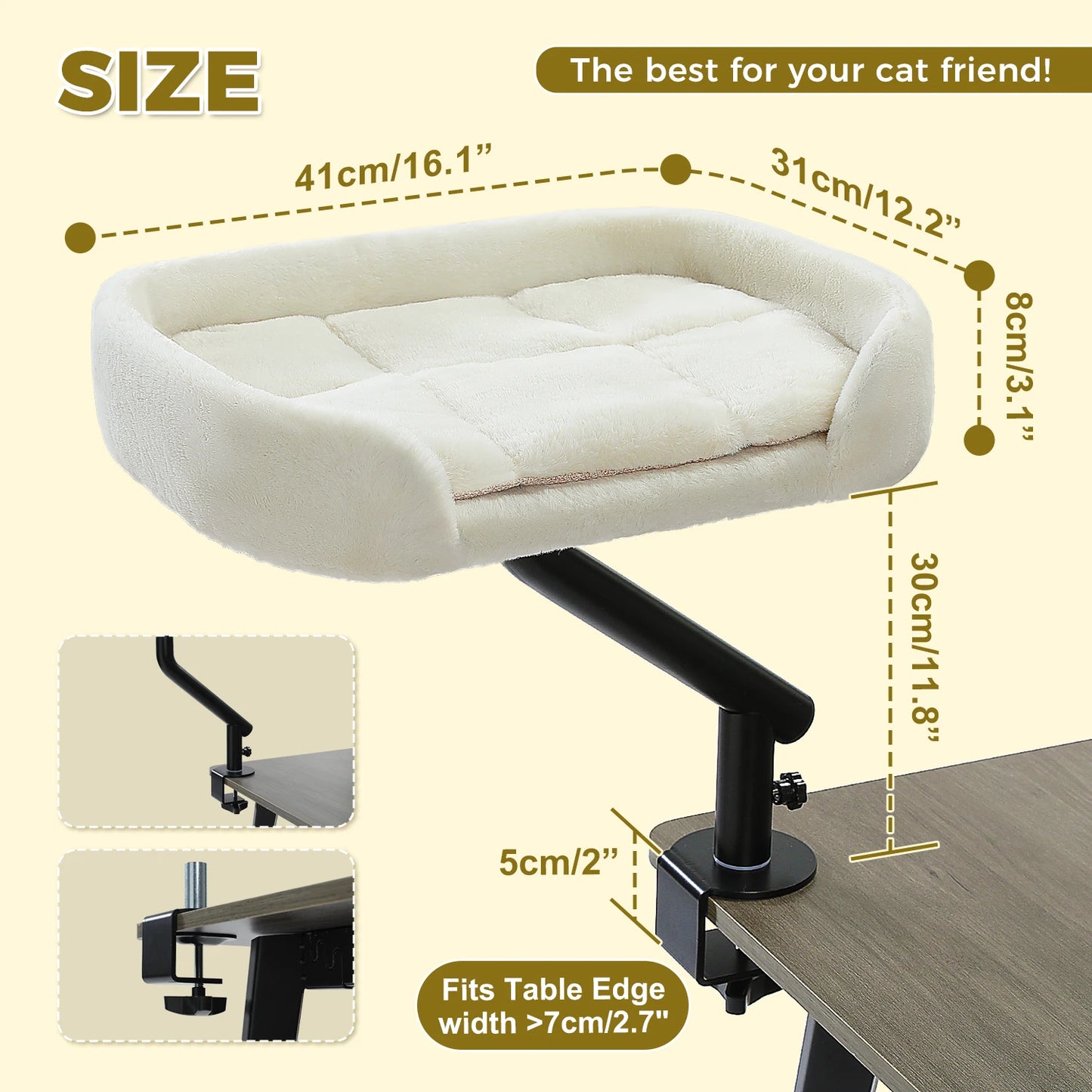 PAWZ Road Cat Desk Bed With 360 Degree Rotatable Stand For Indoor Cats