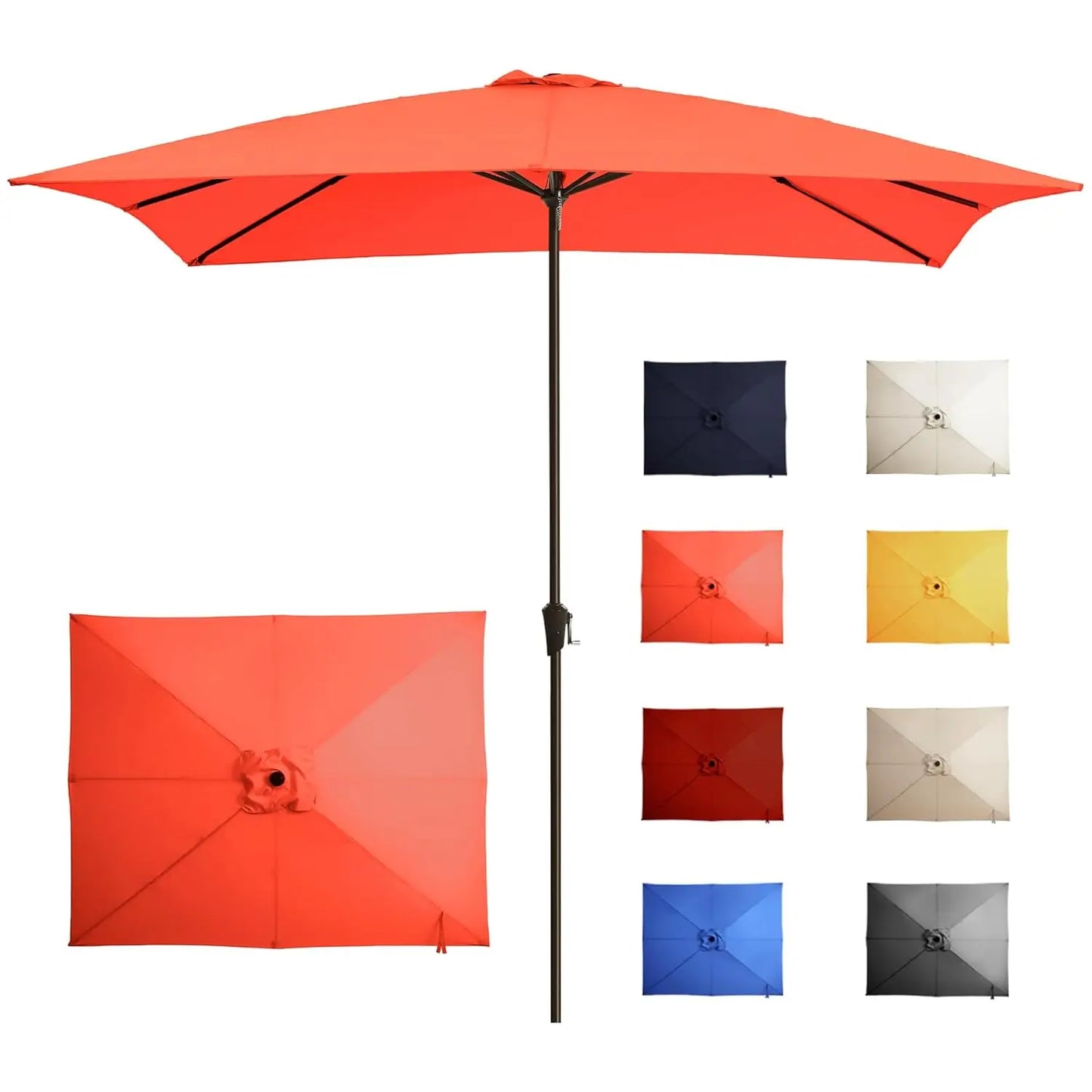8x10FT Large Rectangular Patio Umbrella Outdoor Table Umbrella w/Crank Rectangle Market Umbrella UV Protection for, Customized
