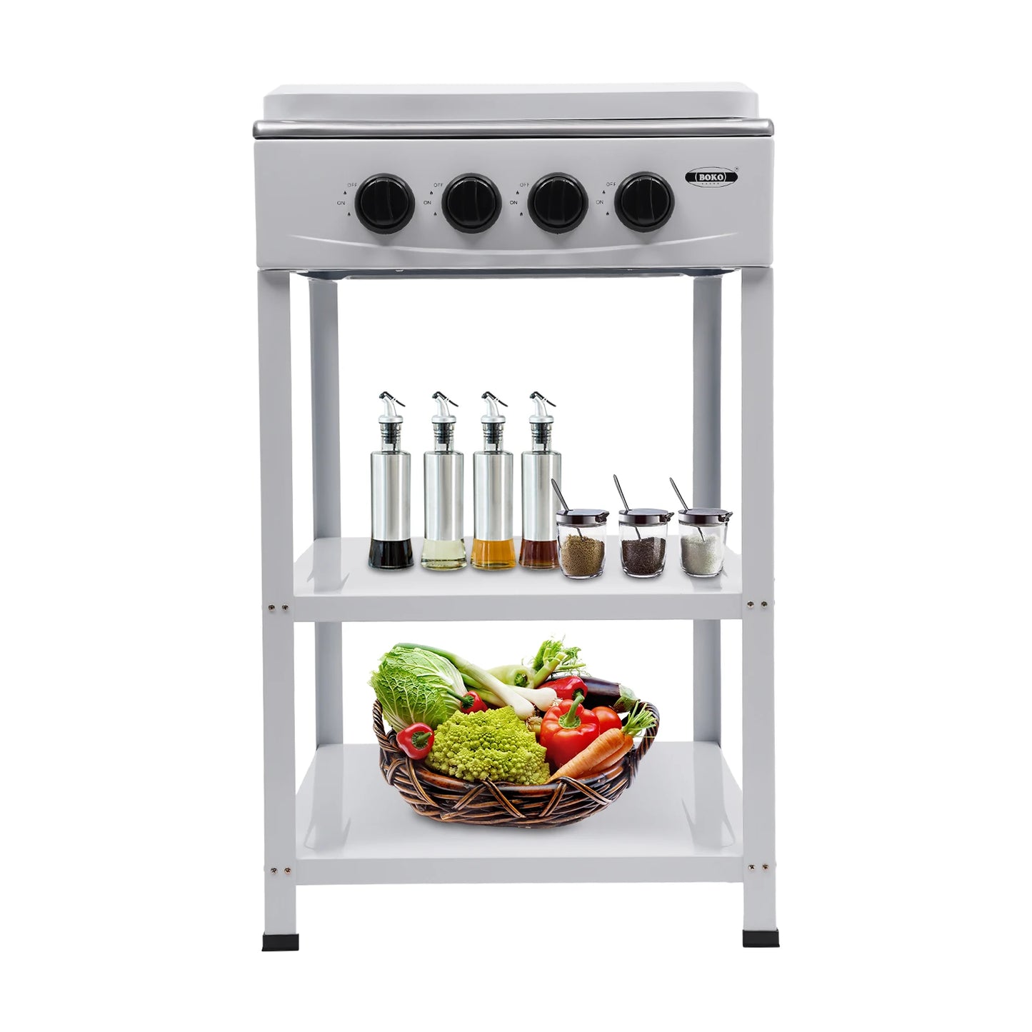 4 Burner Gas Stove Propane Smokeless Portable BBQ Grill