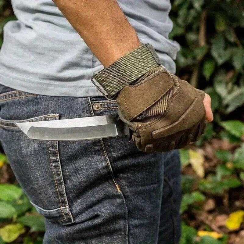 58HRC Fixed Blade Knife - 9.6" Outdoor Camping Survival Hunting Bushcraft Knife w/Sheath, Lightweight 4.9oz, High Hardness Strai