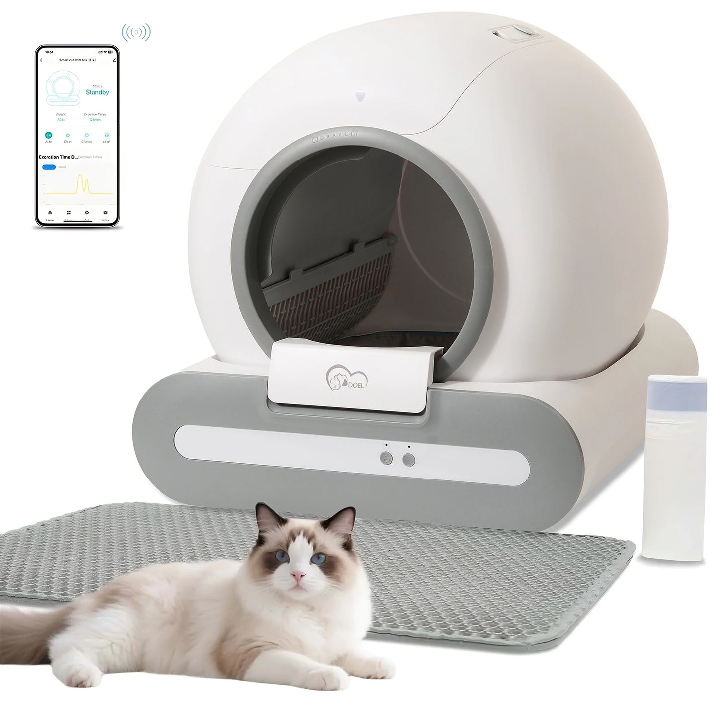 DOEL Self-Cleaning Cat Litter Box With App Control 2.4G