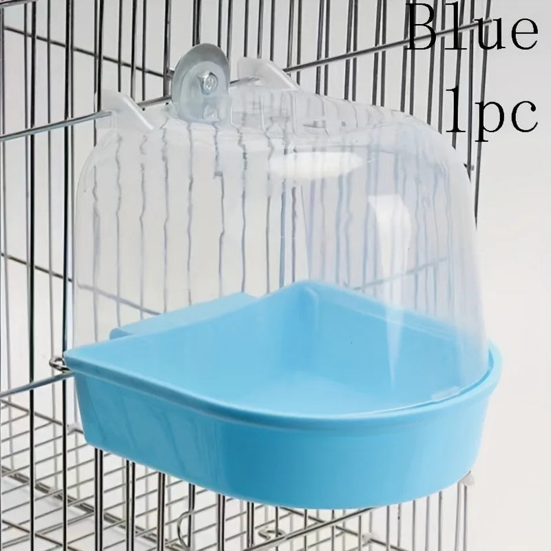 Transparent Bird Bath Tub For Parrots Lovebirds Conures