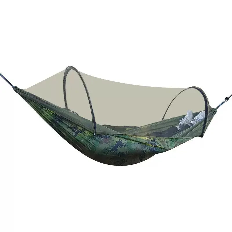 2-In-1 Camping Hammock With Mosquito Net 1.6lbs Ultralight Parachute Nylon Hanging Bed For Outdoor Survival Travel Backyard