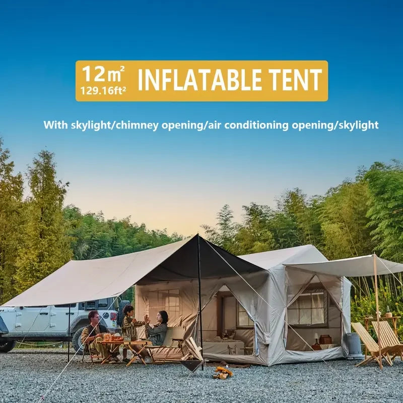 Inflatable Camping Tent With Pump Easy Setup Glamping Four Season