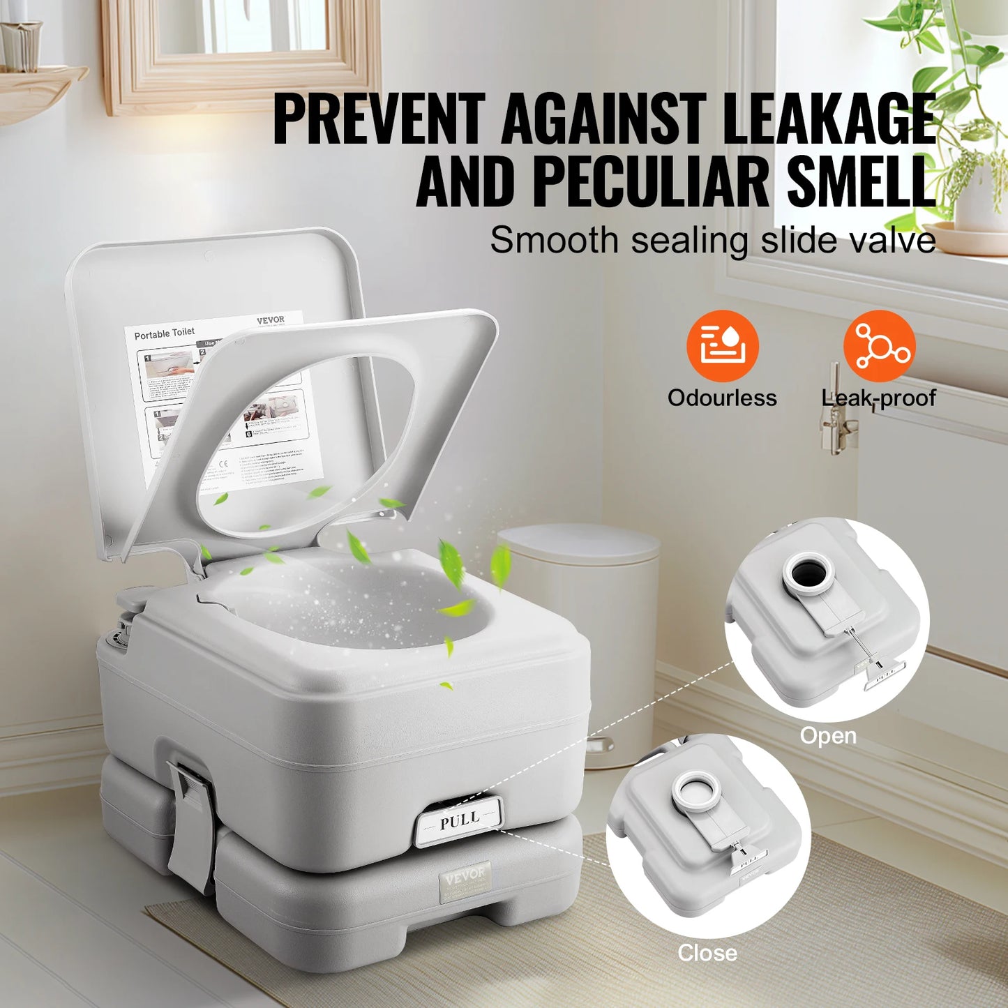 SucceBuy Portable Camping Toilet With Push-Button Pressurized Flush Odourless