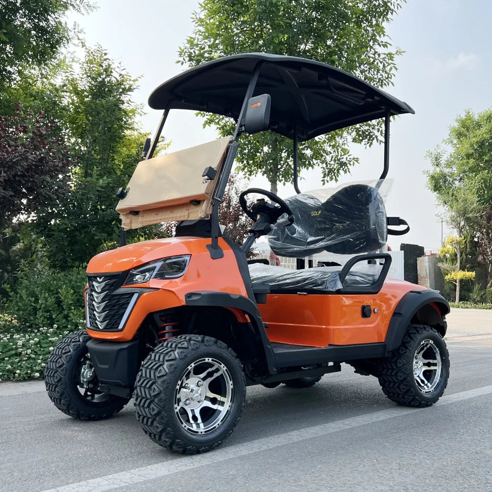 Customizable Colors 60V 4 Seater 5kw Motor Independent Suspension Disc Power Brake 12 Inch Tire Electric Hunting Golf Cart