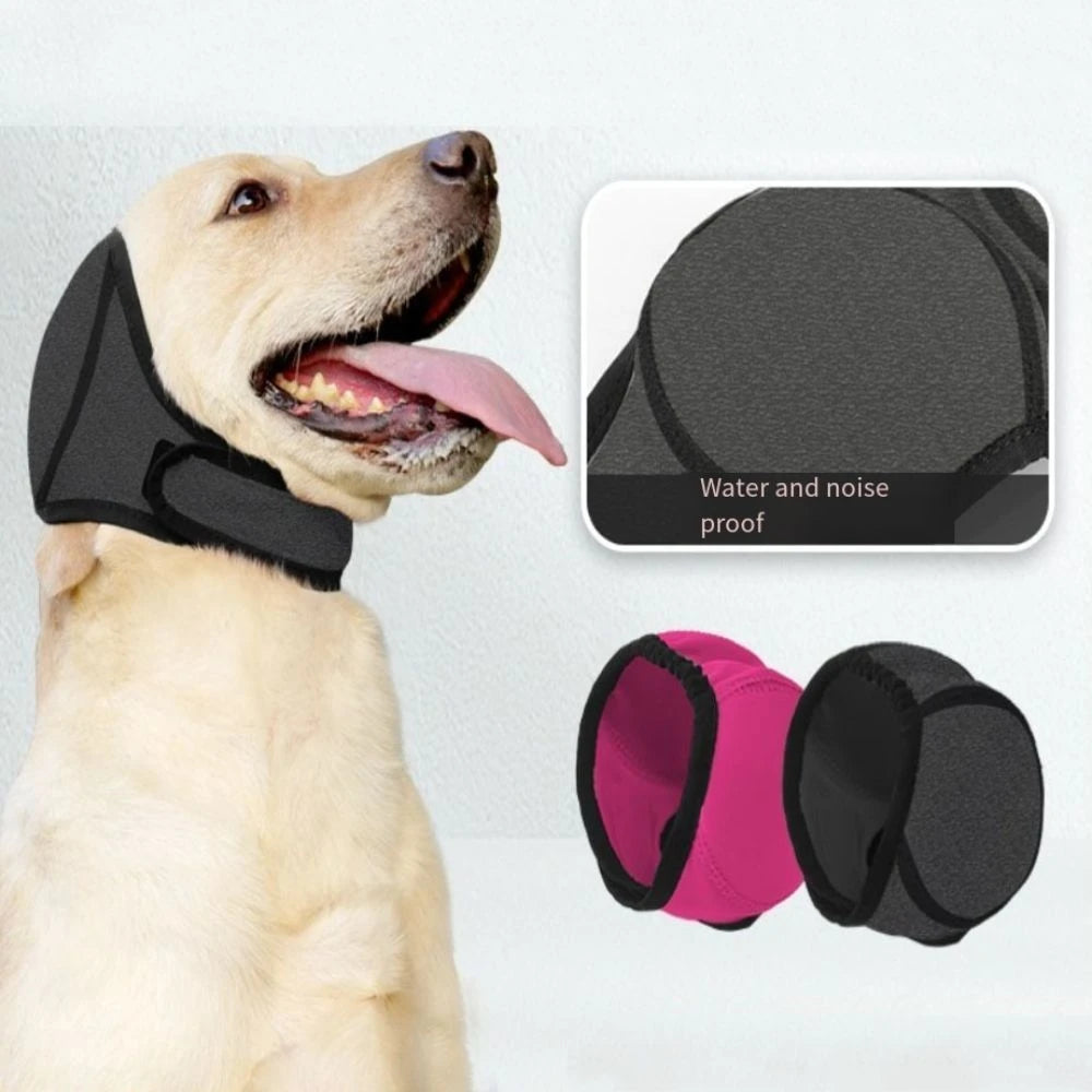 Noise Reduction Dog Ear Covers Waterproof Adjustable Calming Earmuffs