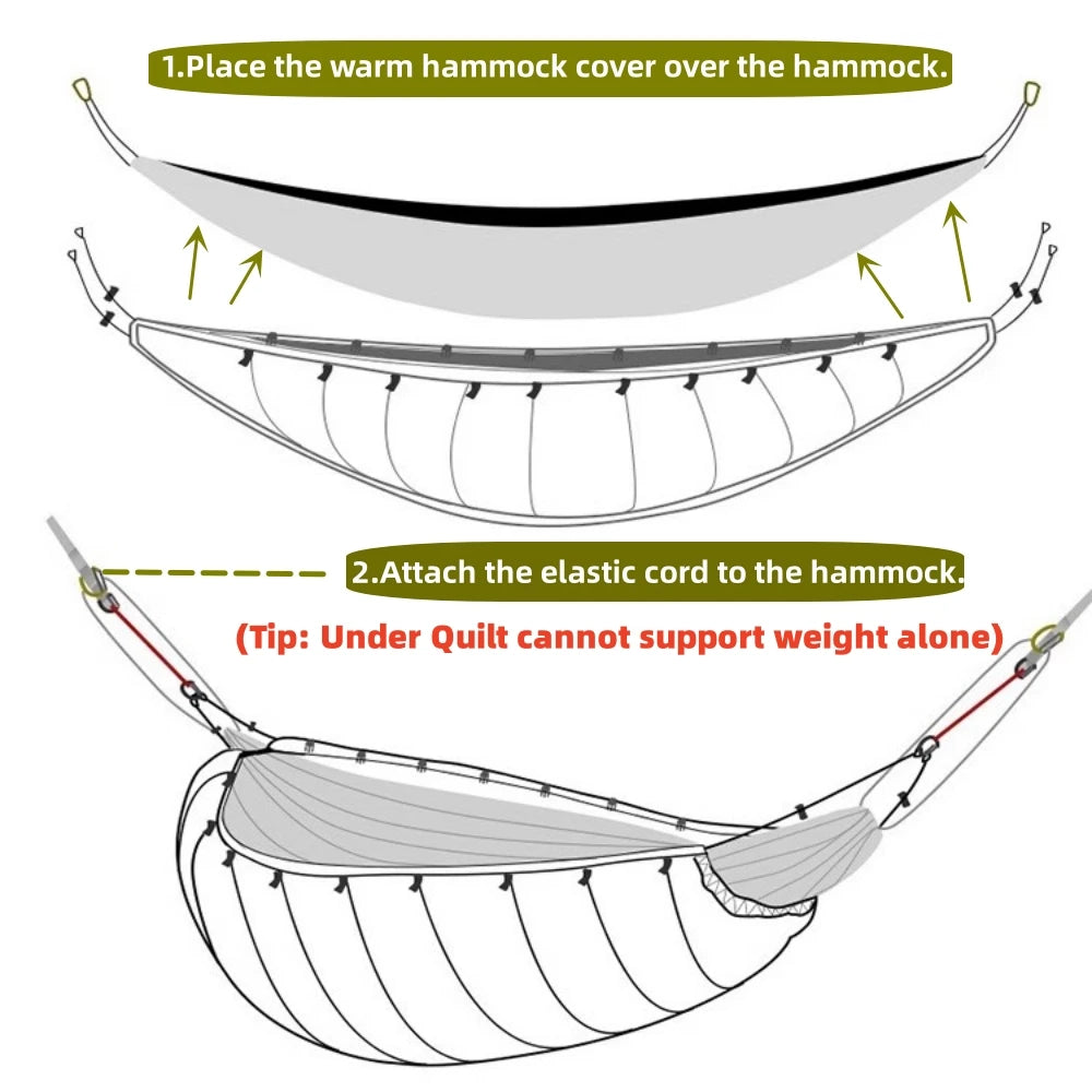 Insulated Hammock Underquilt Sleeping Bag Four Season Lightweight Warm