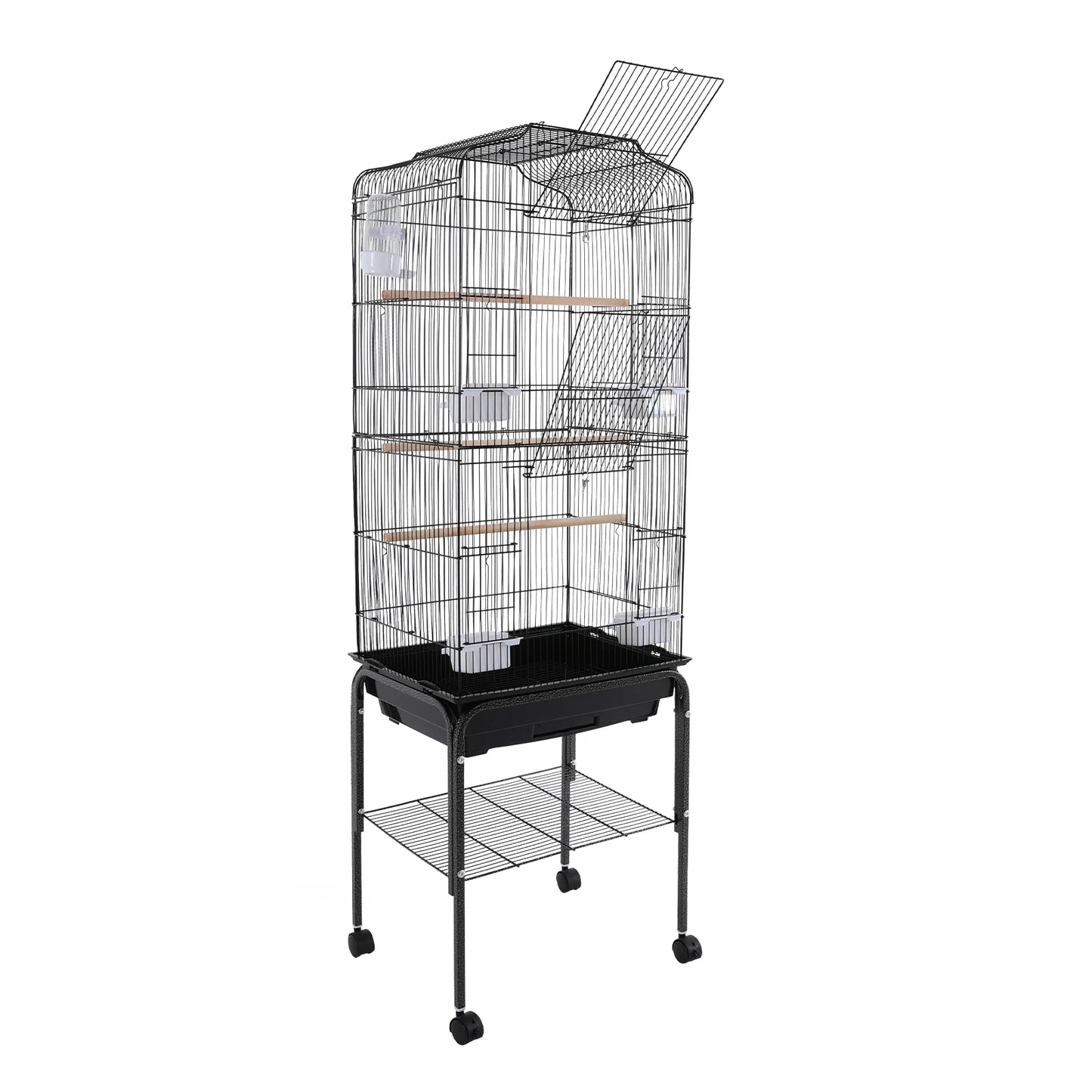 Bird Cage With Stand And Wheels Lockable Door For Cockatiels Parrots Finches
