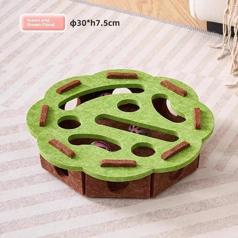 Cat Puzzle Toy Interactive Felt Box With Ball