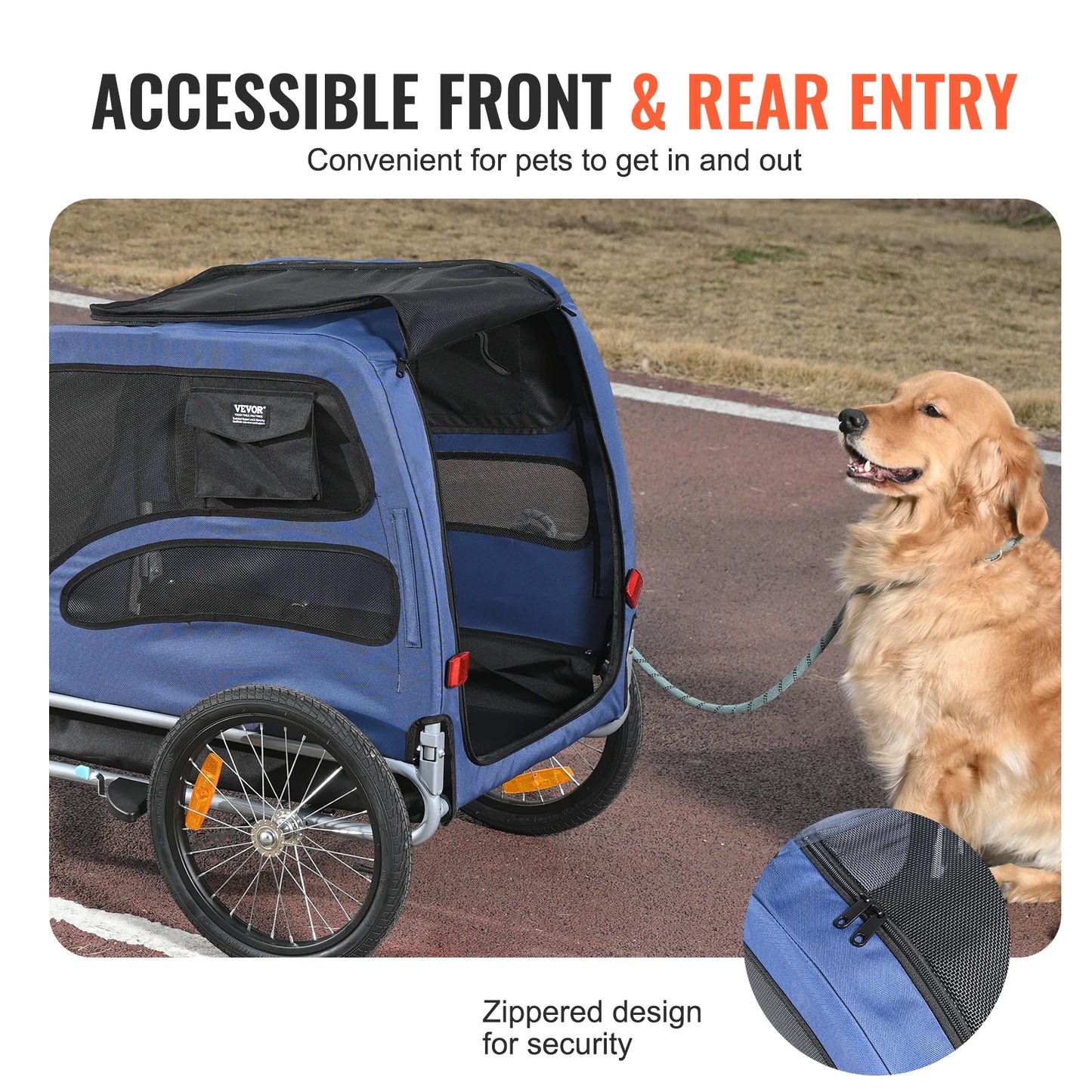 SucceBuy Pet Cart Bicycle Carrier Dog Trailer With Coupler Reflectors