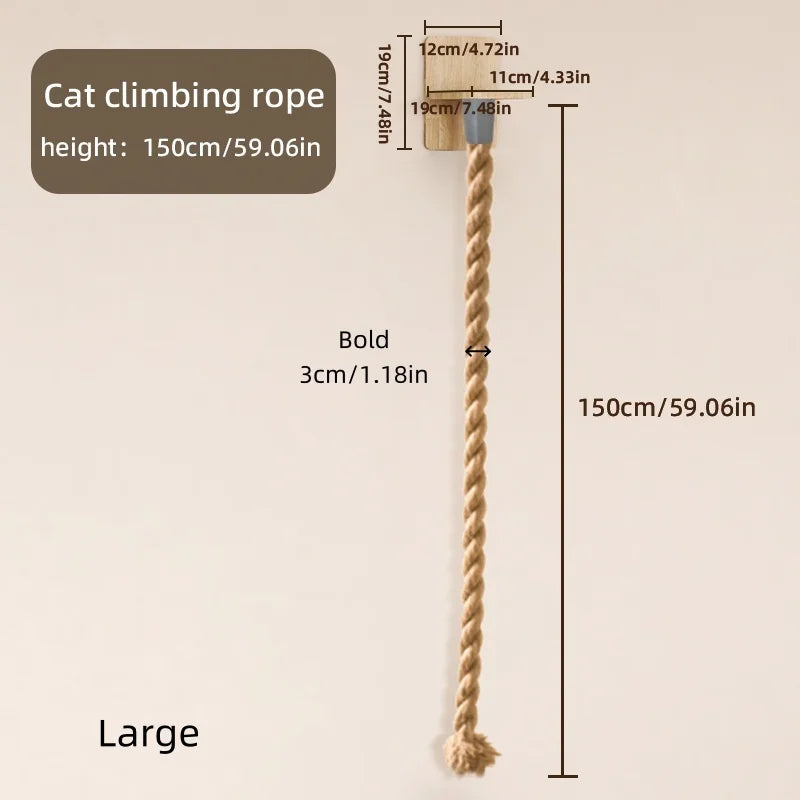 CZBNYX Wall Mounted Cat Tree With Rope Climbing Tower And Scratching Post