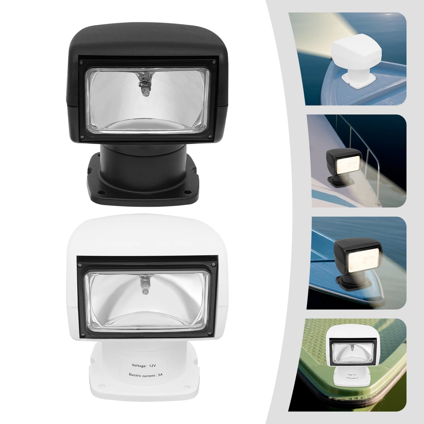 Boat Spotlight With Remote Control Yacht Searchlight 12V 100W 3000lm