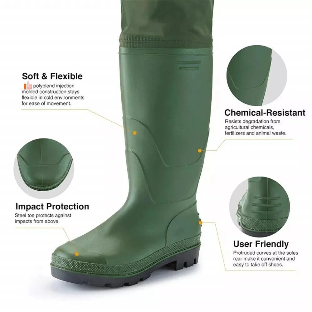 Night Cat Fishing Wader for Men Women Farm Working Waterproof Hunting Chest Wader with Boots Belt Breathable Lightweight