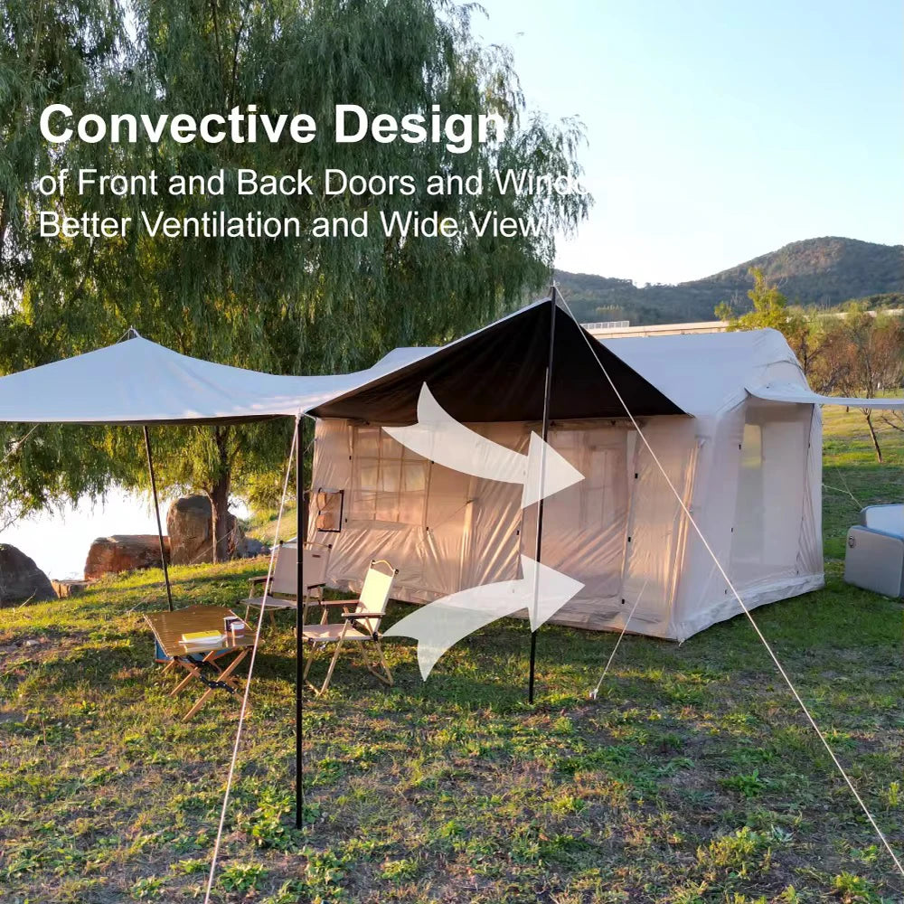 Inflatable Camping Tent With Pump Easy Setup Glamping Four Season