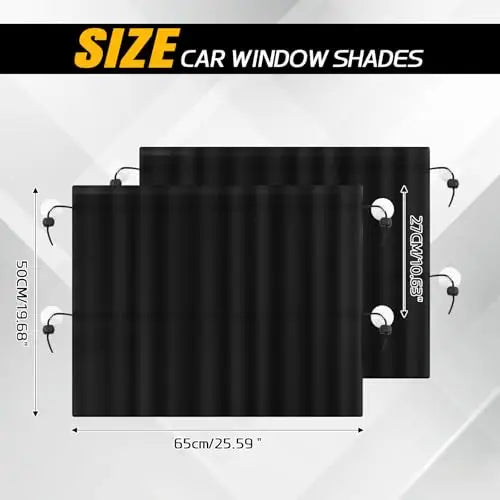 High-concerned 2 Pack Universal Car Window Curtains With Suction Cups