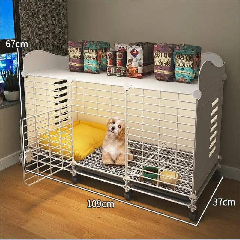 NONE Dog Kennel With Wheels And Tray Indoor Enclosure