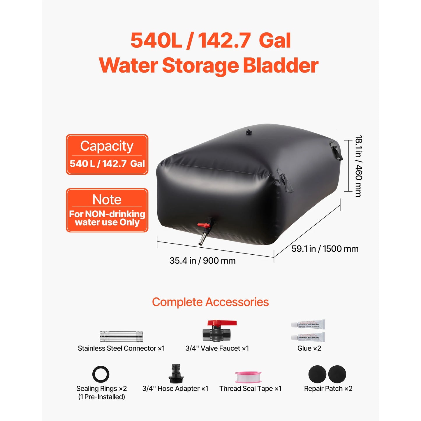 SucceBuy Water Storage Bladder TPU Water Bag For Camping