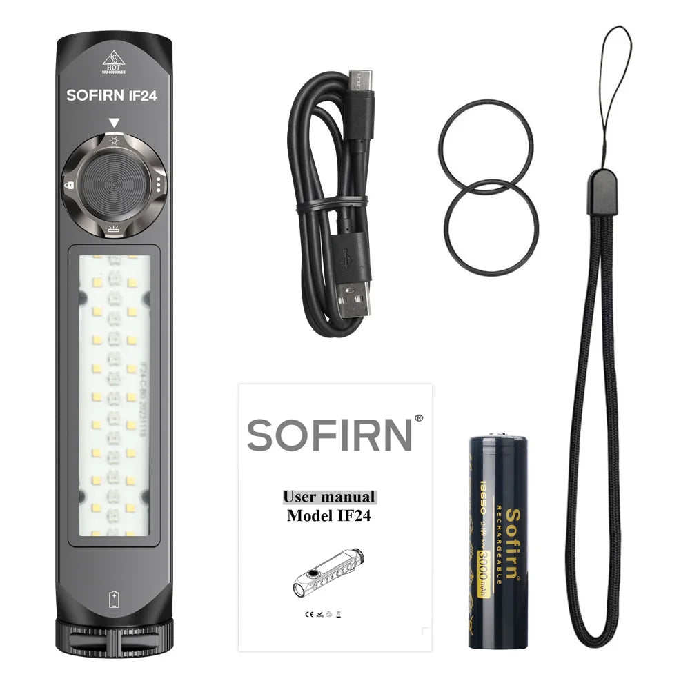Sofirn IF24 2000 Lumen RGB Rechargeable Aluminum Tactical Flashlight