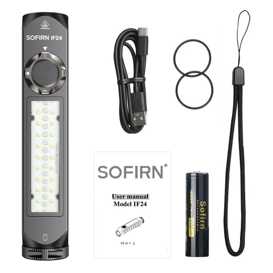 Sofirn IF24 2000 Lumen RGB Rechargeable Aluminum Tactical Flashlight