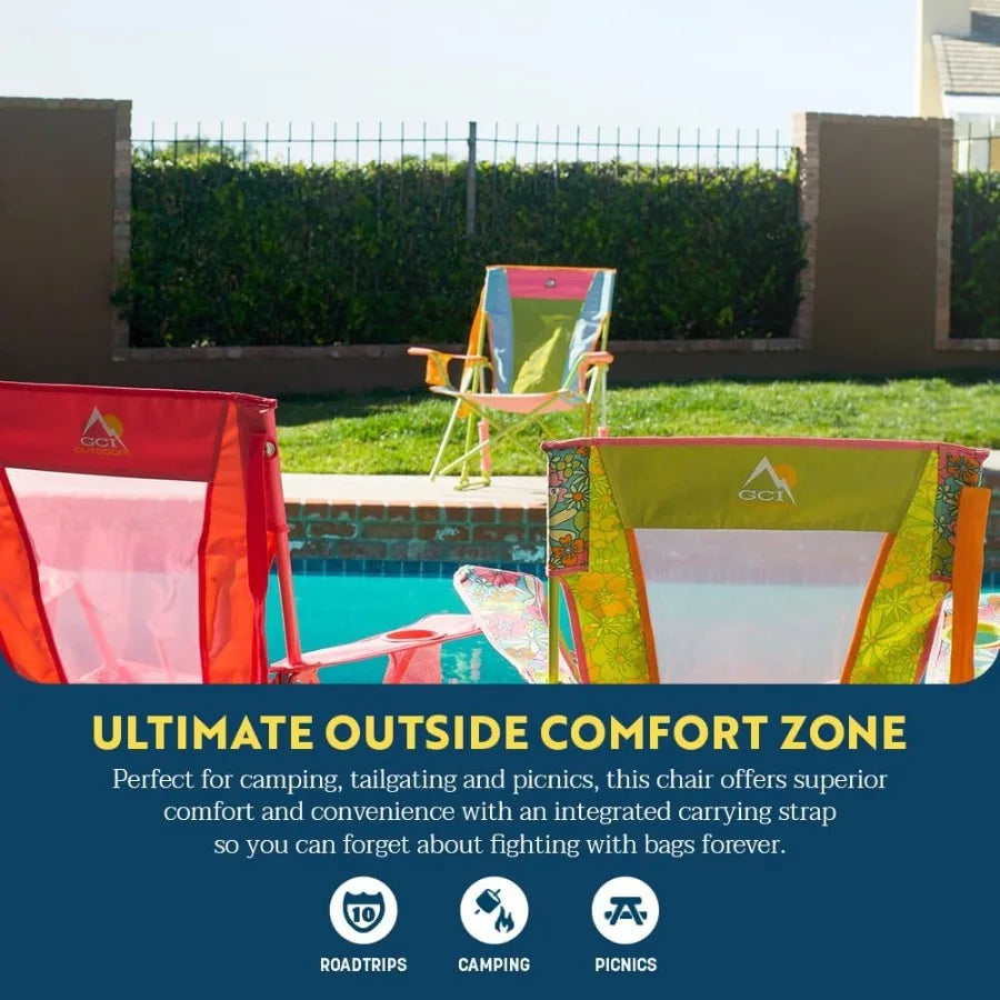 Comfort Pro Rocker Camping Chair With Builtin Drink Holder