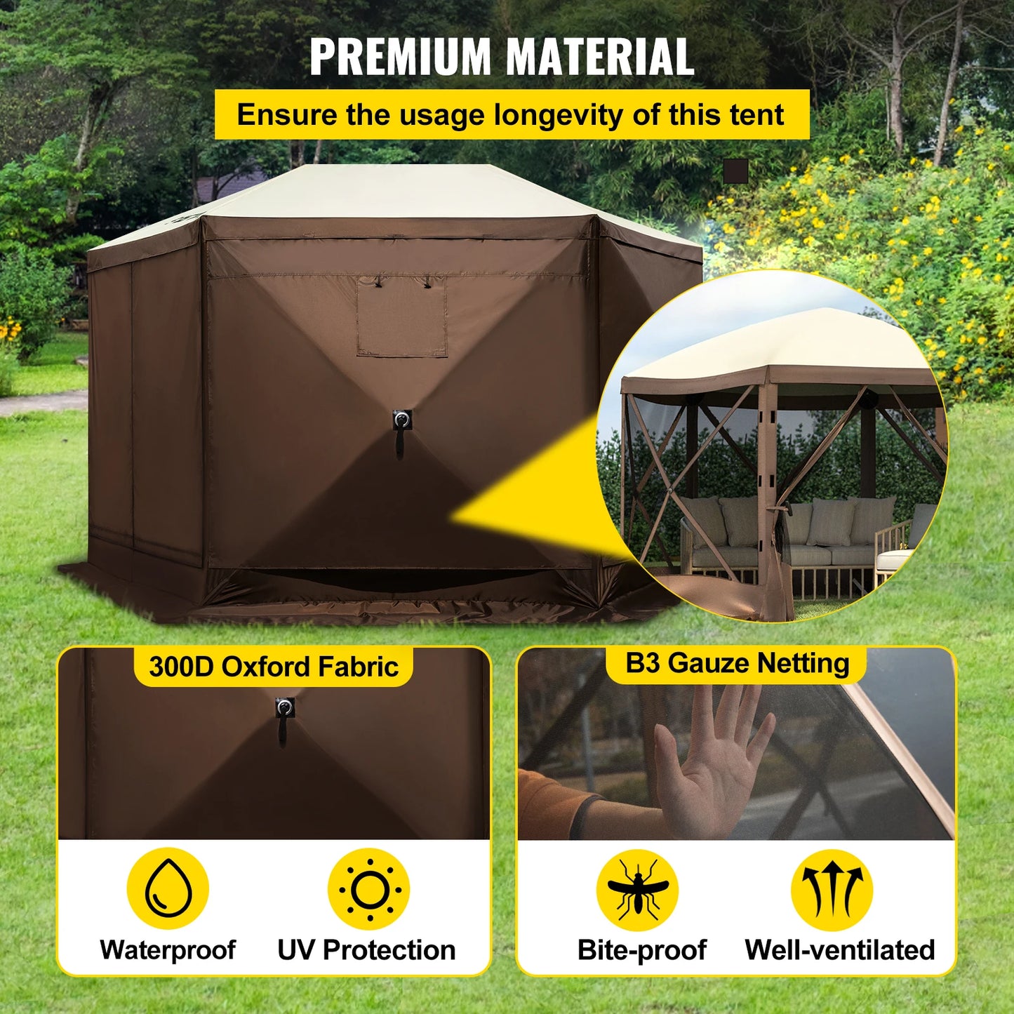 SucceBuy Pop Up Camping Gazebo Shelter For Outdoor Use