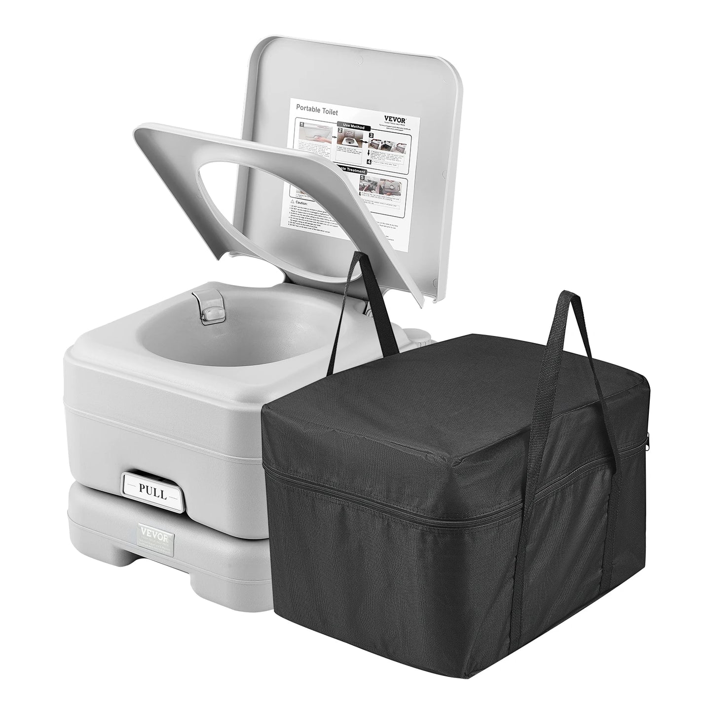 SucceBuy Portable Camping Toilet With Push-Button Pressurized Flush Odourless