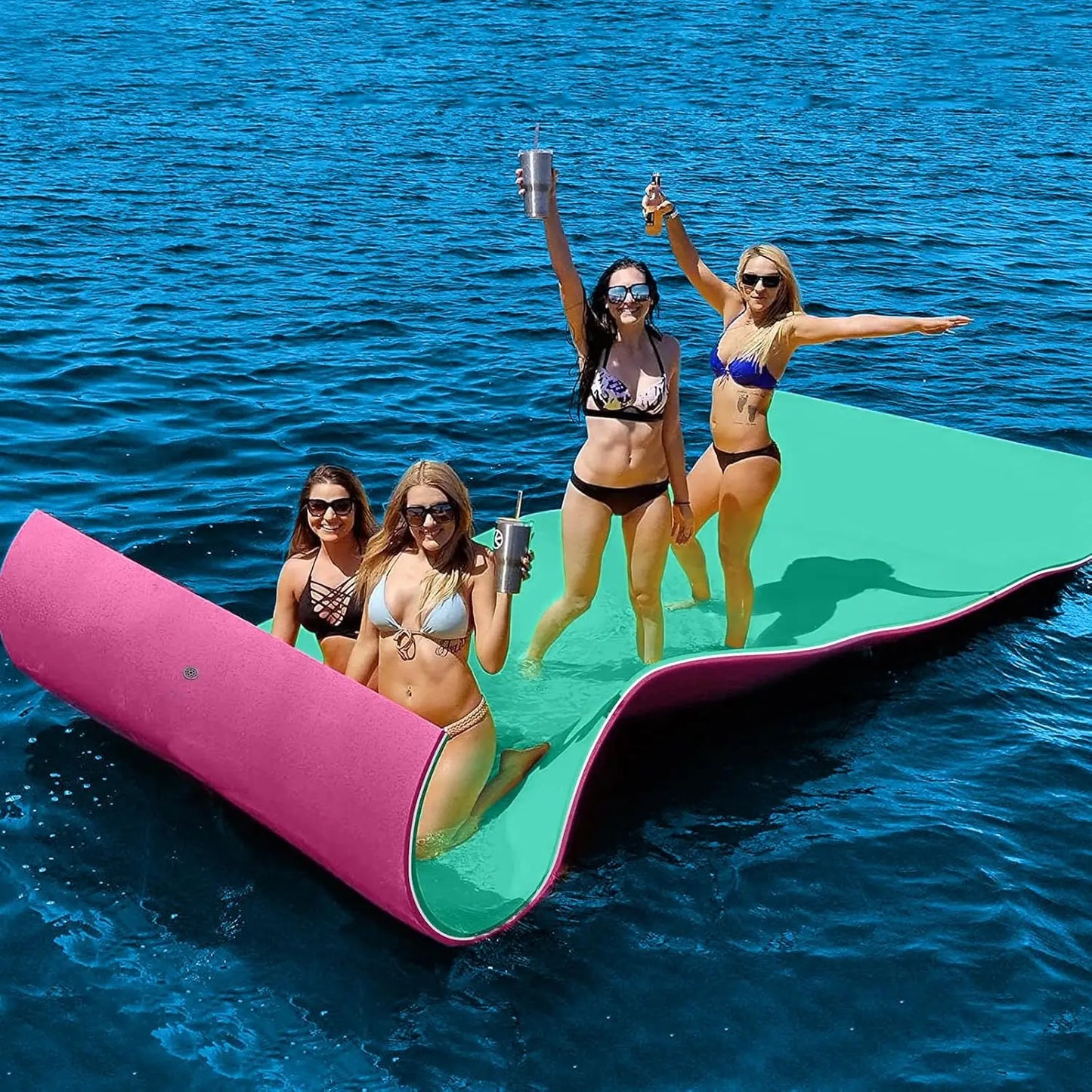 Lily Pad Floating Mat, 3 Layers Foam Floating Water Mat for Lake & Pool, Float Pad Swim Mat Water Matt, Custom