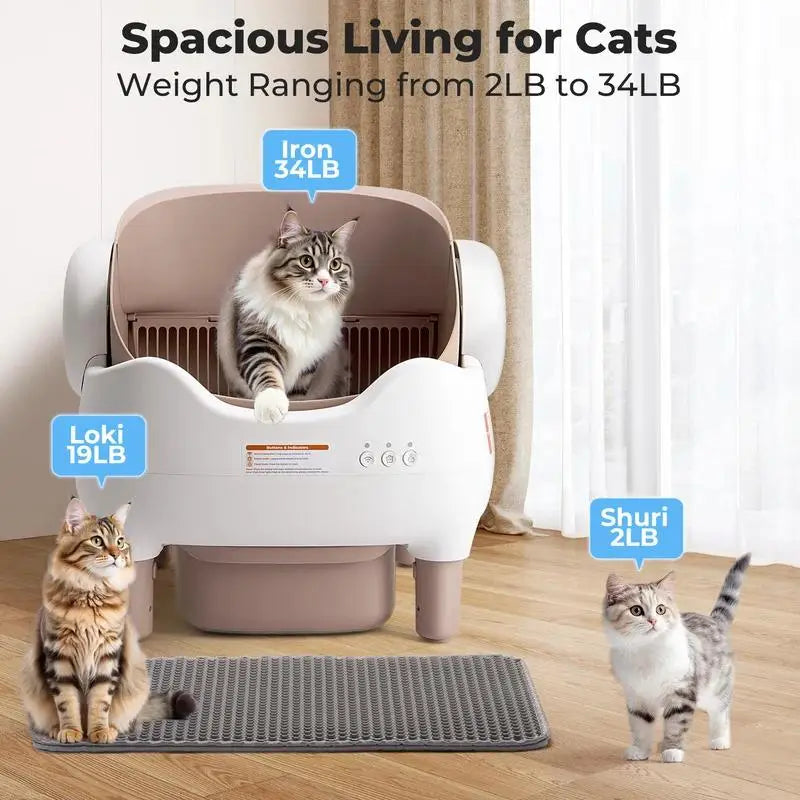 NestPawly Self Cleaning Cat Litter Box With App Control Open Top