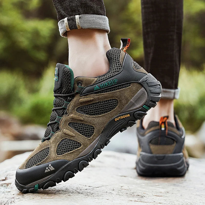 HIKEUP Mens Hiking Shoes Non Slip Durable Breathable Outdoor Footwear