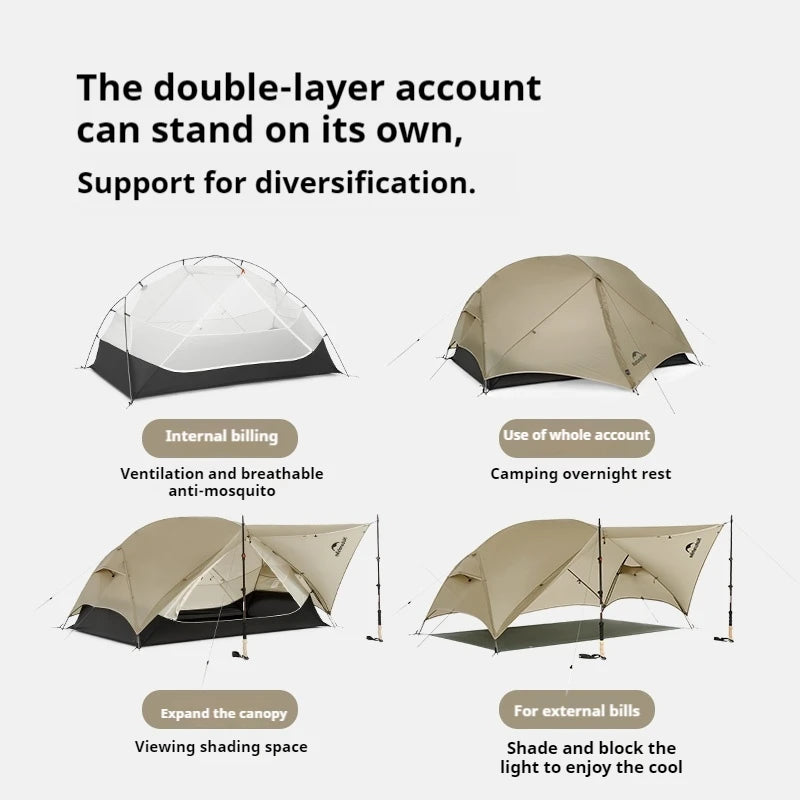 Naturehike Mongar UL Camping Tent 15D Nylon Waterproof 3 Seasons